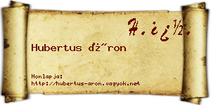 Hubertus Áron névjegykártya